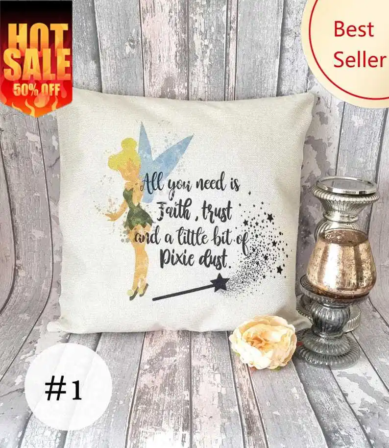 

Peter Pan Inspired Quote this Is My Happy Place Pillowcase Disney Soft Decoration Party Boy Girl Gifts Custom Pillow Case Cover