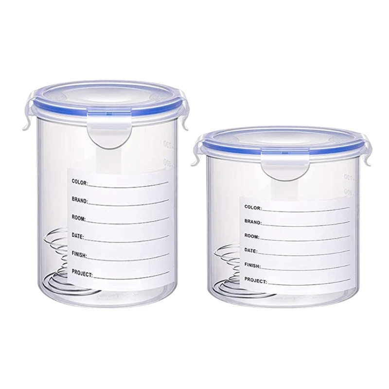 

8Pcs Plastic Paint Storage Containers with Stainless Steel Mixing Tool Touch up Paint Cups Airtight Paint Container Drosphip