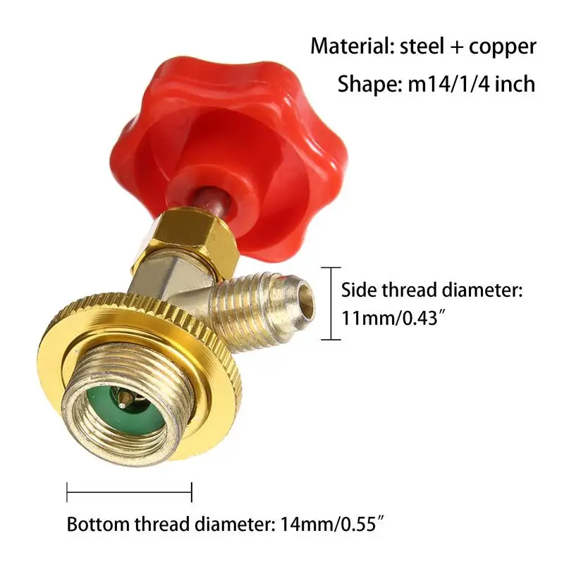 R-134A Can Tap Car Refrigerant Can Bottle Tap Opener Valve Tool Red R134A Dispenser Valve AC Refrigerant Bottle Opener Accessori