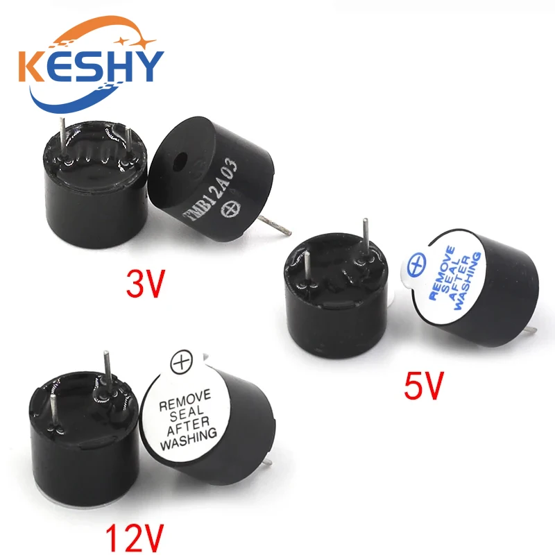 10PCS Active Buzzer 3V/5V/12V/16R TMB12A03 TMB12A05 TMB12A12 Magnetic Long Continous Beep Tone 12095 12*9.5mm Mini Plug Speaker