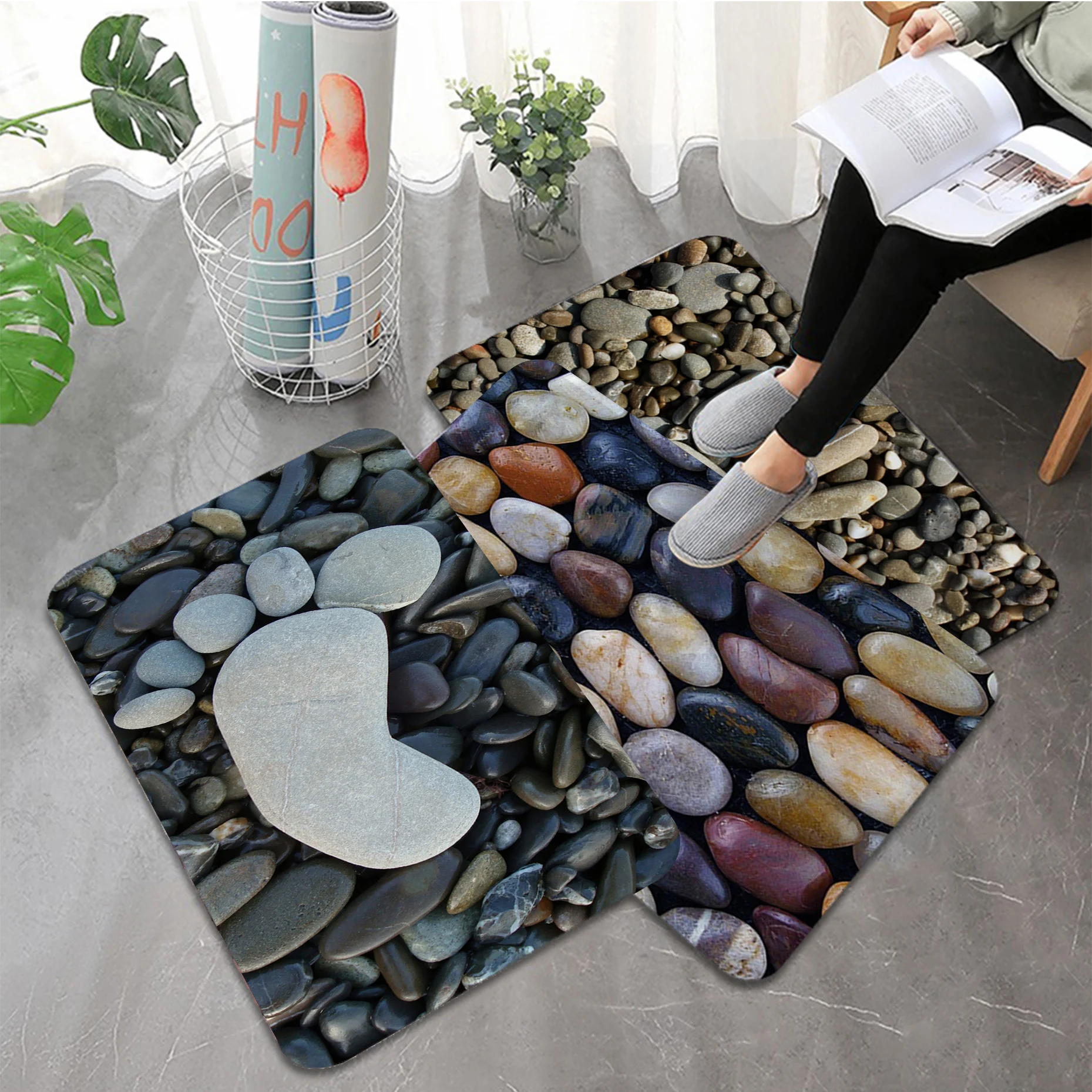 Beautiful love stone Welcome Entrance Doormats Carpets Rugs For Home Bath Living Room Floor Stair Kitchen Hallway Non-Slip Mat