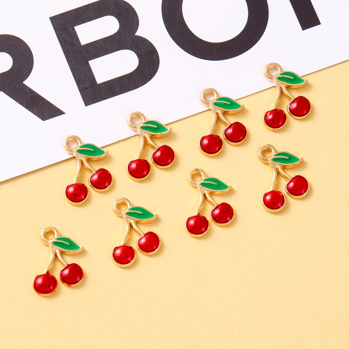 20pcs multi-style cute watermelon apple banana fruit alloy drop pendant DIY bracelet necklace earrings jewelry accessories