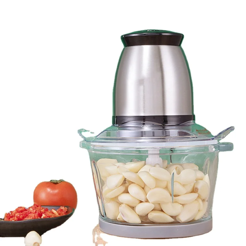 

Мощная бытовая мясорубка из нержавеющей стали объемом 2 л с электродвигателем, мини-измельчитель для травы, медный мотор, для кухни, пластиковый корпус