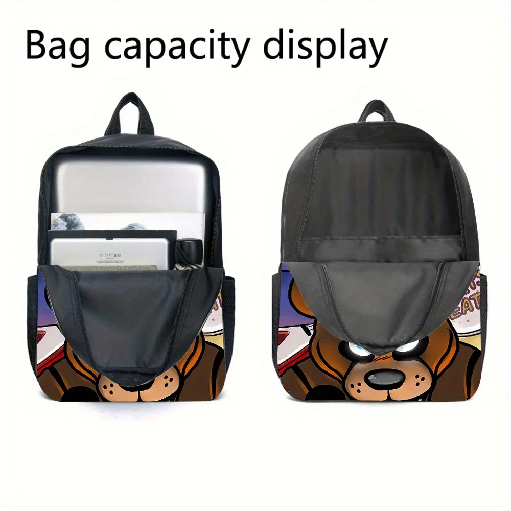 Freddy 3pcs Trendy Backpack Set, backpack lunch bag pencil case set with adjustable shoulder straps and zippered handbag with la