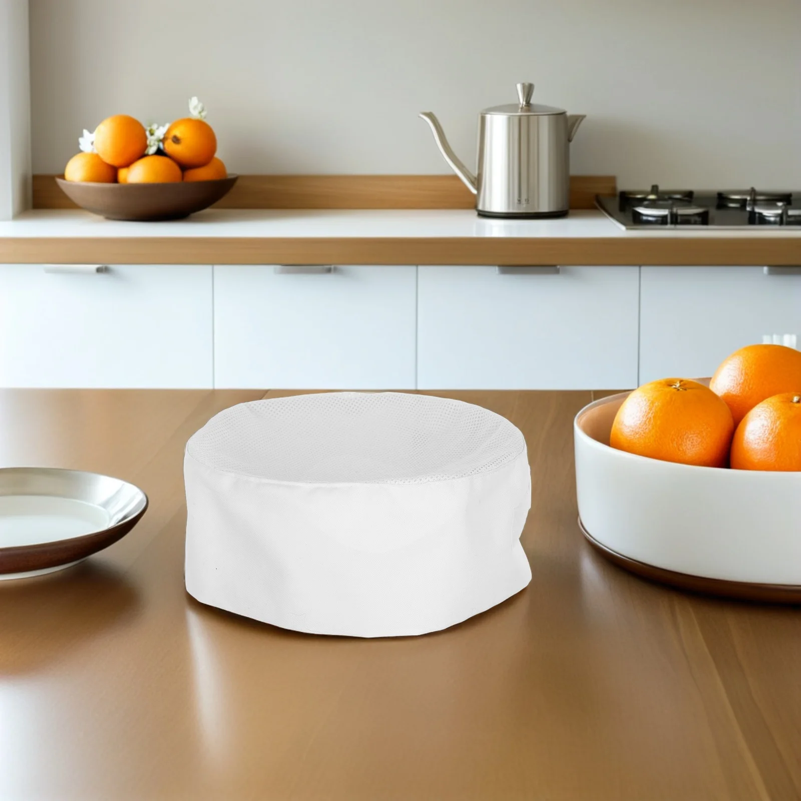 Chapéu de chef branco malha respirável alça ajustável superior um tamanho cozinhar cozimento cozinha workwear resfriamento crânio boné para adultos