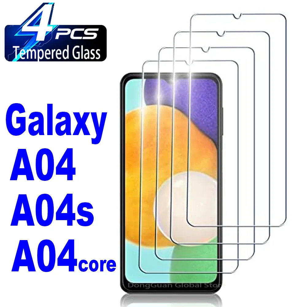 2/4 pièces 9H verre trempé pour Samsung Galaxy A04/A04S/A04E/A04 Core HD Film de protection d'écran