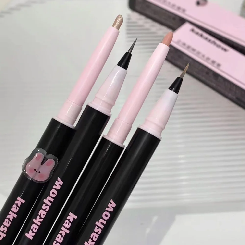 Double Head Matte Pink Lying Silkworm Pen Waterproof Lasting Natural Brightening Glitter Eyeshadow Pencil Korean Makeup Cosmetic