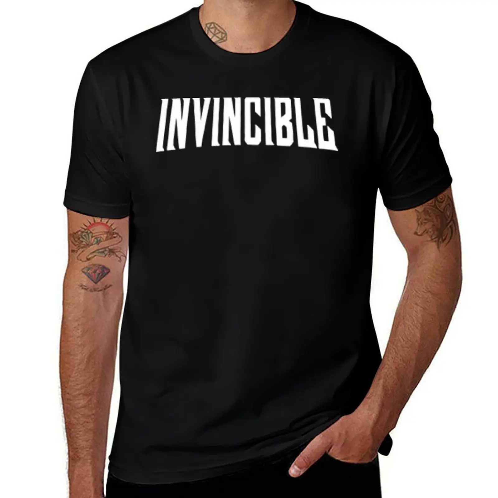 

Comic Invincible logo T-Shirt Holiday Party T-Shirt for Men