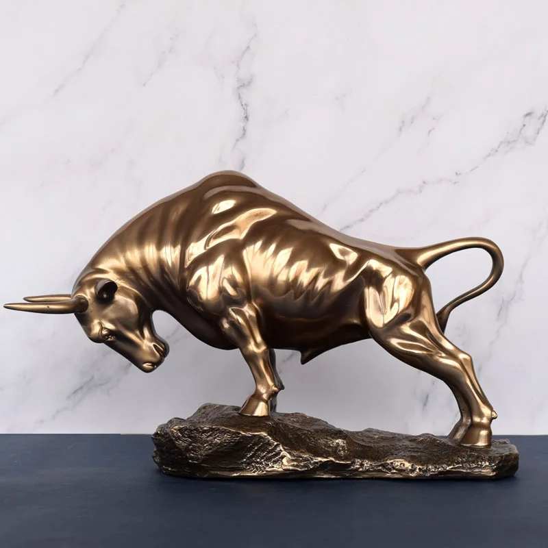 

TOP ART Home store Company SHOP Decor stock market financial business bring wealth GOOD LUCK Success Wall Street Bull Statue