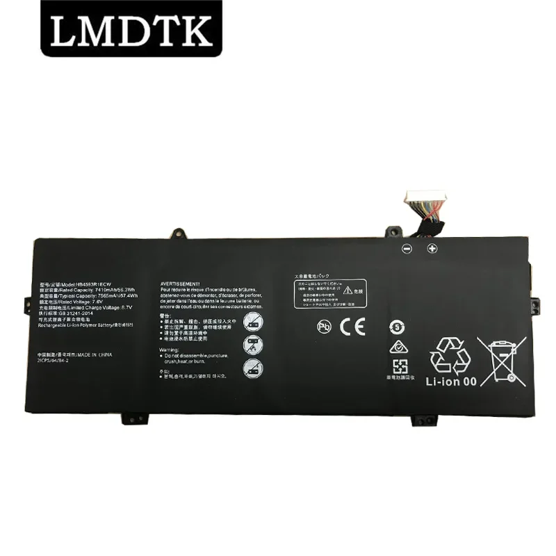 LMDTK New HB4593R1ECW Laptop Battery For Huawei MagicBook I5 8250U R5 2500U 7.6V 7410mAh