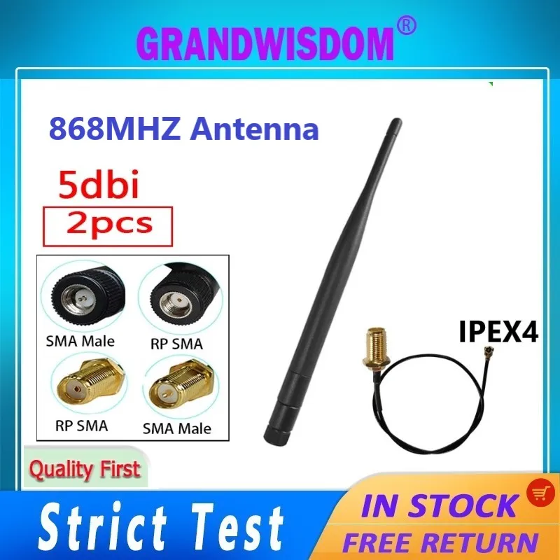 1 2p 868MHz 915MHz lora antenna 5dbi RP-SMA Connector GSM antena straight 868 MHz 915 antenne 21cm SMA Male IPEX4 Pigtail Cable