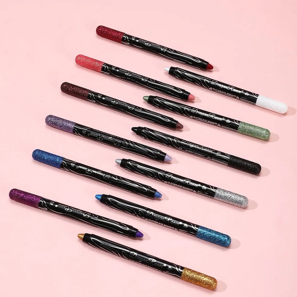 아이섀도 스틱 쉬운 색상 글리터 스팽글 파인 쉬머 아이섀도 펜 하이라이트 아이 메이크업 폭발적인 휴일 무대 메이크업 아이섀도 펜