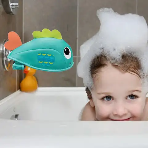 Praktiskt badkarsblandarskydd Anti-kollisionsskydd för kran Fiskdesign Pipskydd Badkarsblandare Barn 6 best sales skydd för badkarsblandare - №1