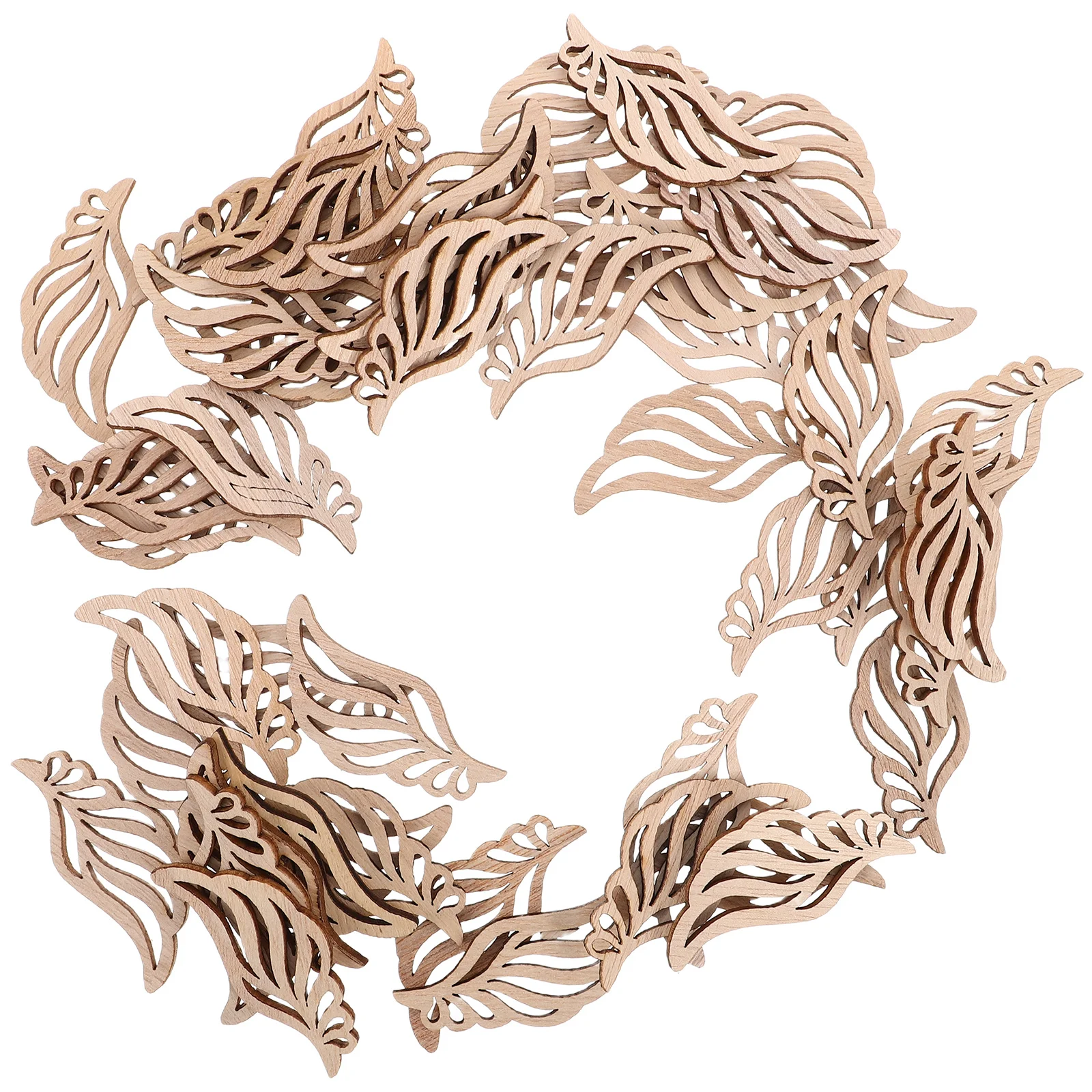 

50Pcs Angel Wings Wood Cutouts Natural Unfinished Wooden Crafts for DIY Painting Decorations Rustic Home School Art Projects