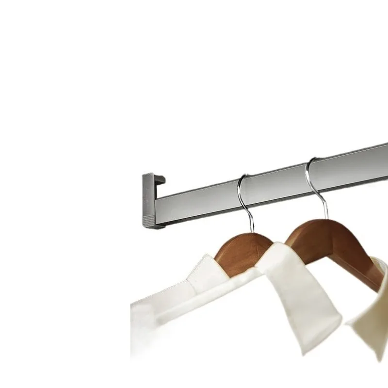 New wardrobe anti-slip aluminum alloy cabinet hanging clothes crossbar punched top side dual-purpose hardware accessories