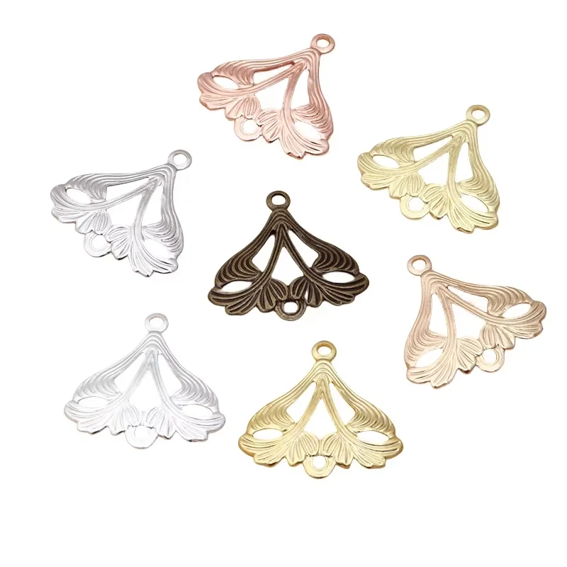 

BoYuTe (100 Pieces/Lot) 17*18MM European Filigree Flower Charms Wholesale Brass Material Plate DIY Jewelry Accessories
