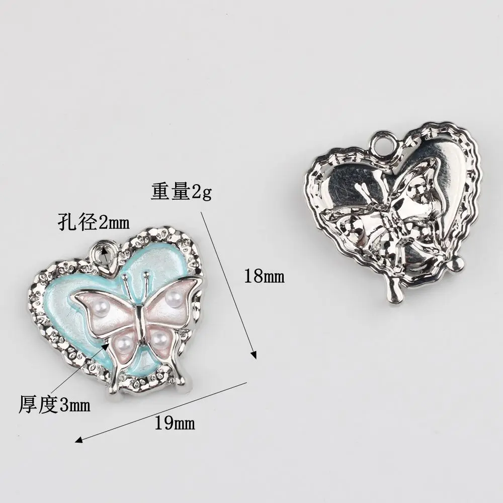 40pcs Vintage Love Heart Pendant Charms Diy Butterfly Pendants Neckalce Earrings Connectors Handmade Jewelry Making Findings