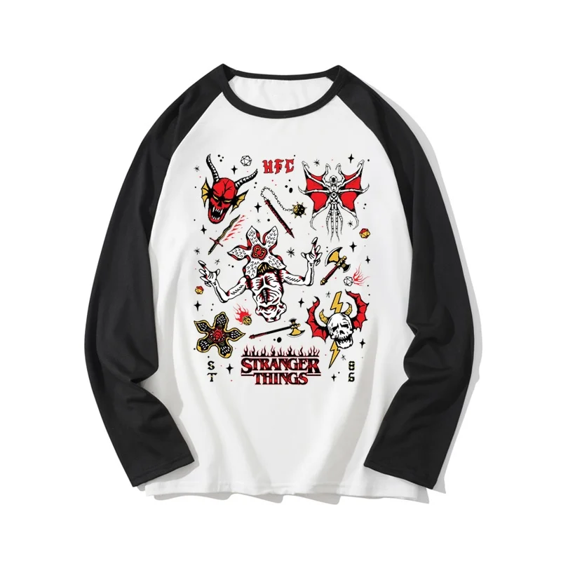 تي شيرت Hellfire الجديد المطبوع ثلاثي الأبعاد للرجال، الشيطان العالمي، السيف والمطرقة، تي شيرت بأكمام طويلة للرجال والنساء #3