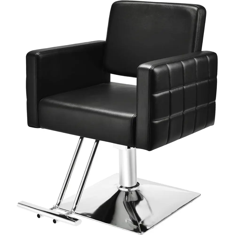 

Adjustable Heavy-Duty Barber Chair with 360° Swivel, Footrest, and Soft Leather for Salons (Black)