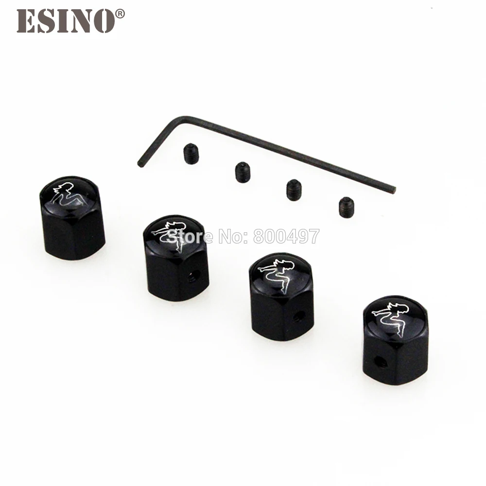 4 x Car Styling Funny Sexy Woman Anti-theft Stainless Wheel Tire Valve Stems Caps Car Wheel Tire Stem Air Valve Caps