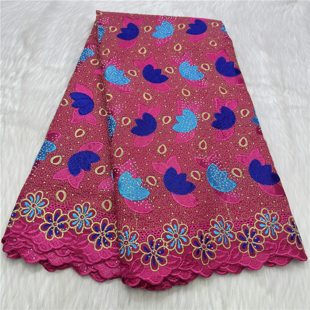 

5 Yards Swiss Voile Lace Fabric Luxury African 100% Cotton Embroidery Lace Fabric for Dubai Style Party Material 23A154