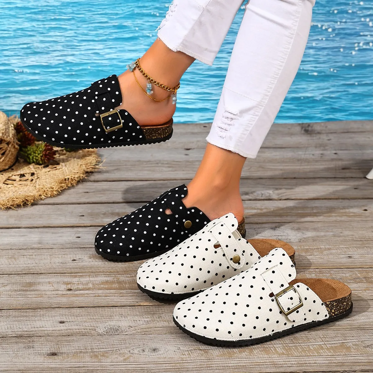 Comwarm Cork Footbed Clogs For Women Men Fashion Leather Mules Comfort Potato Shoes With Arch Support Indoor Outdoor Flat Slides