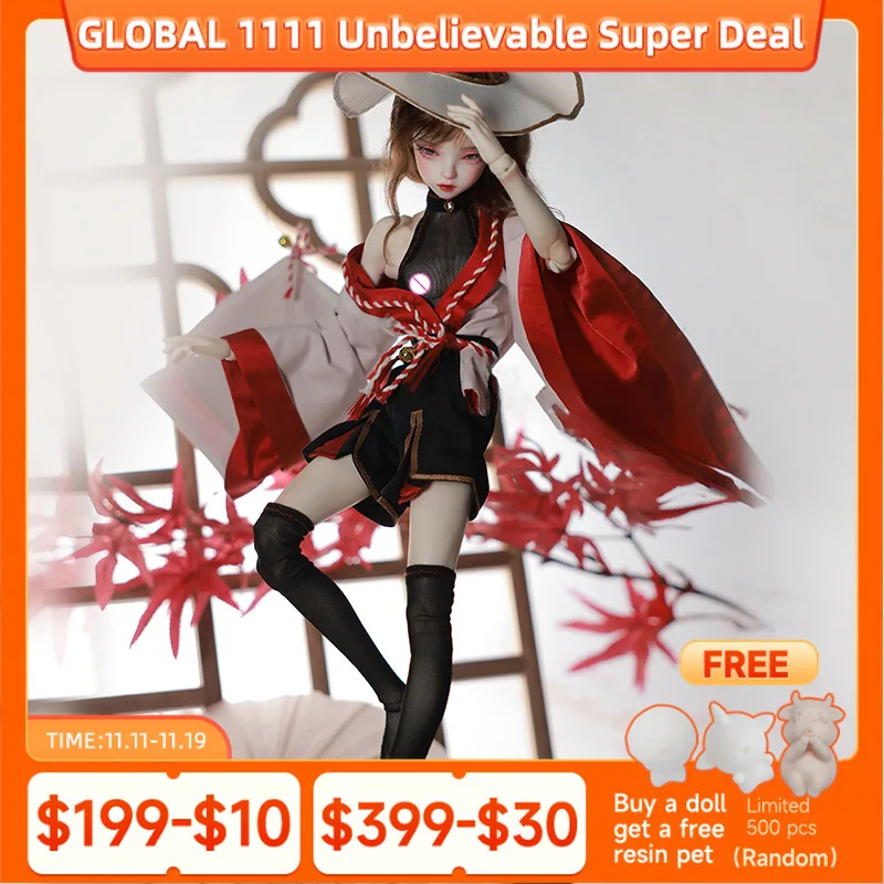 

Новый дизайн кукла бубо BJD 1/4 полимерные игрушки стиль красный и белый с широкими рукавами кукла для мальчика