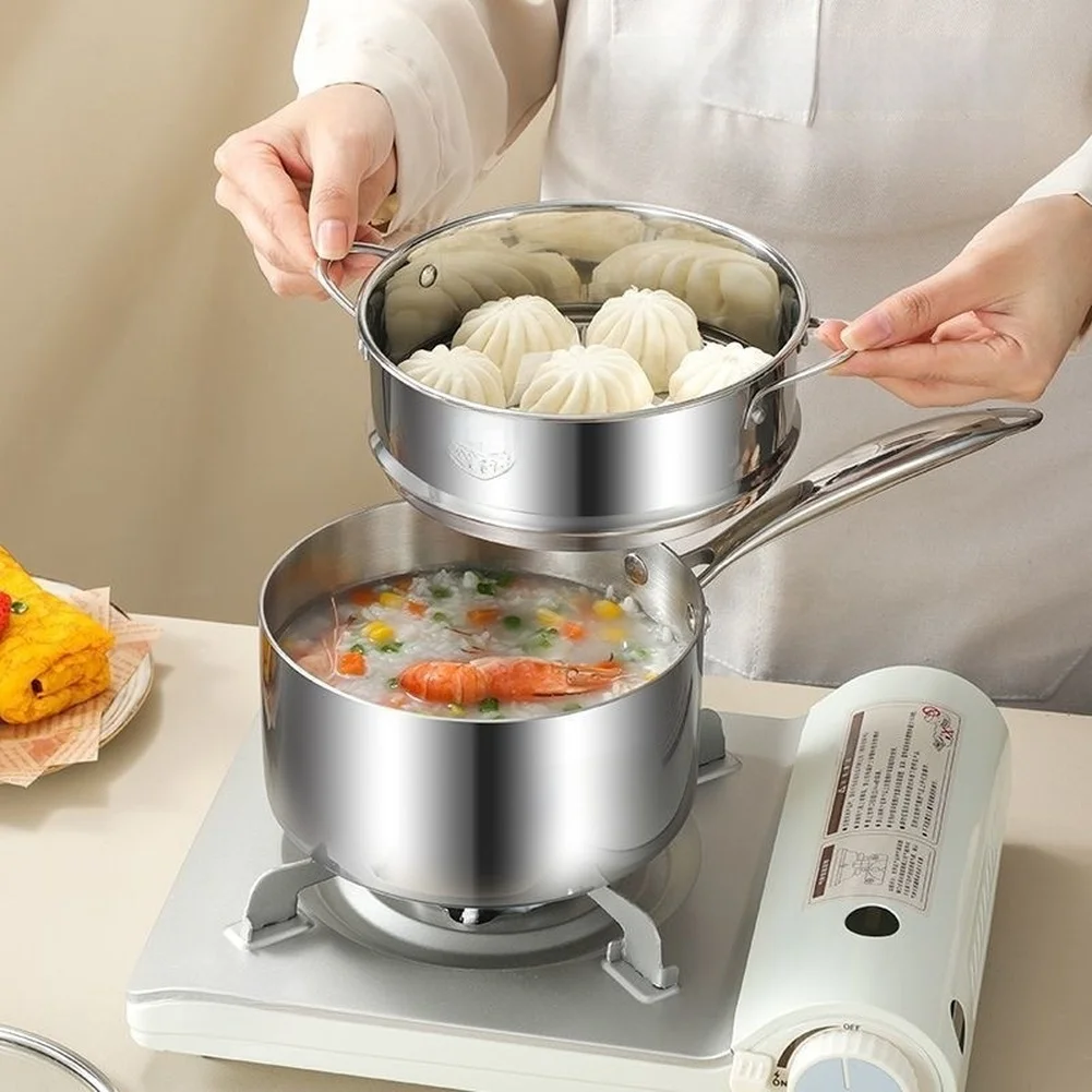 316L Stainless Steel Milk Pan with Lid for Efficient Stovetop Use - Precision Engineered for Uniform Heat Spread