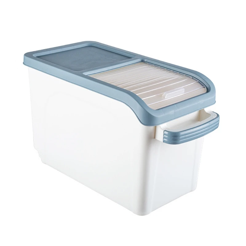 Rice Storage Container 10kg with Visible Window and Pulley for Home Kitchen Thick Rice Storage Box Large Capacity Box Dropsale