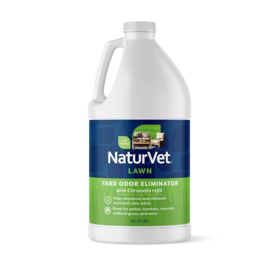 

Спрей-нейтрализатор запахов Yard Odor Eliminator Plus с цитронеллой устраняет запахи стула и мочи с газонов и дворов. Предназначен для использования на травяных покрытиях и террасах.