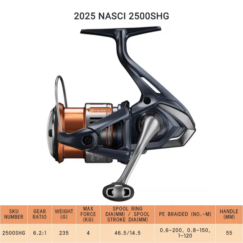 2025 Shimano NASCI FD 500 C2000 2500 2500HG 2500SHG C3000 C3000HG