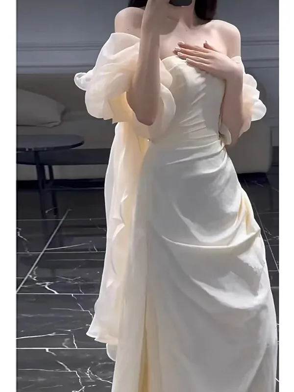 

Элегантное белое свадебное/вечернее платье 2025 года: Новинка, легкое, роскошное, высококлассное бальное платье для женщин, создающее ощущение роскоши