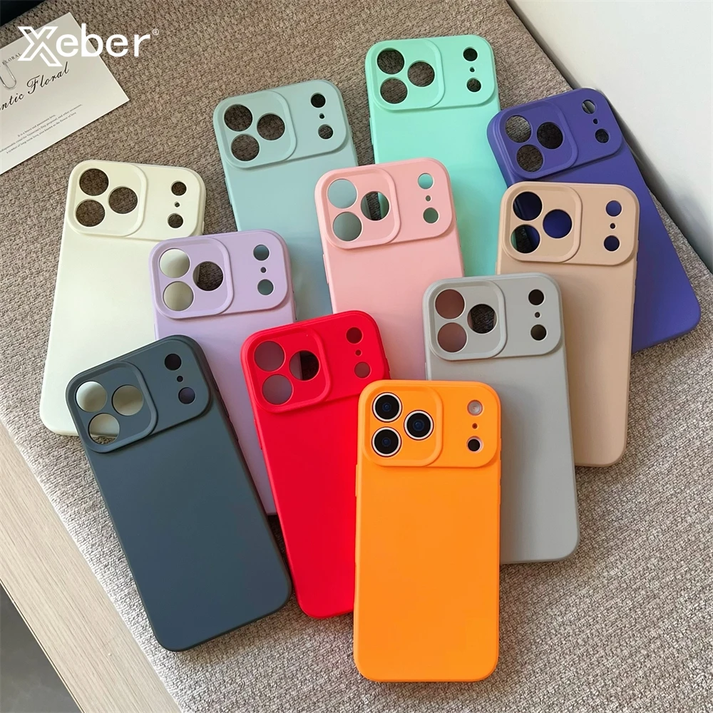 Original Flüssigsilikon-Handyhülle für iPhone 17, 16, 15, 14, 13, Pro Max, luftstoßfest, matt, weich, Kameraobjektiv-Schutzhülle