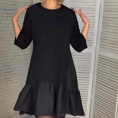 

Women Black Dresses Long Sleeve Vestidos Casual dress 2024 Robes