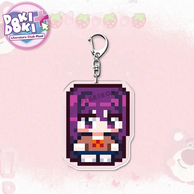 DDLC Anime Acrylic Keychain Monika Sayori Natsuki Yuri Keyring Bag Pendant Cute Fashion Accessories Fan Collection Decor Gift