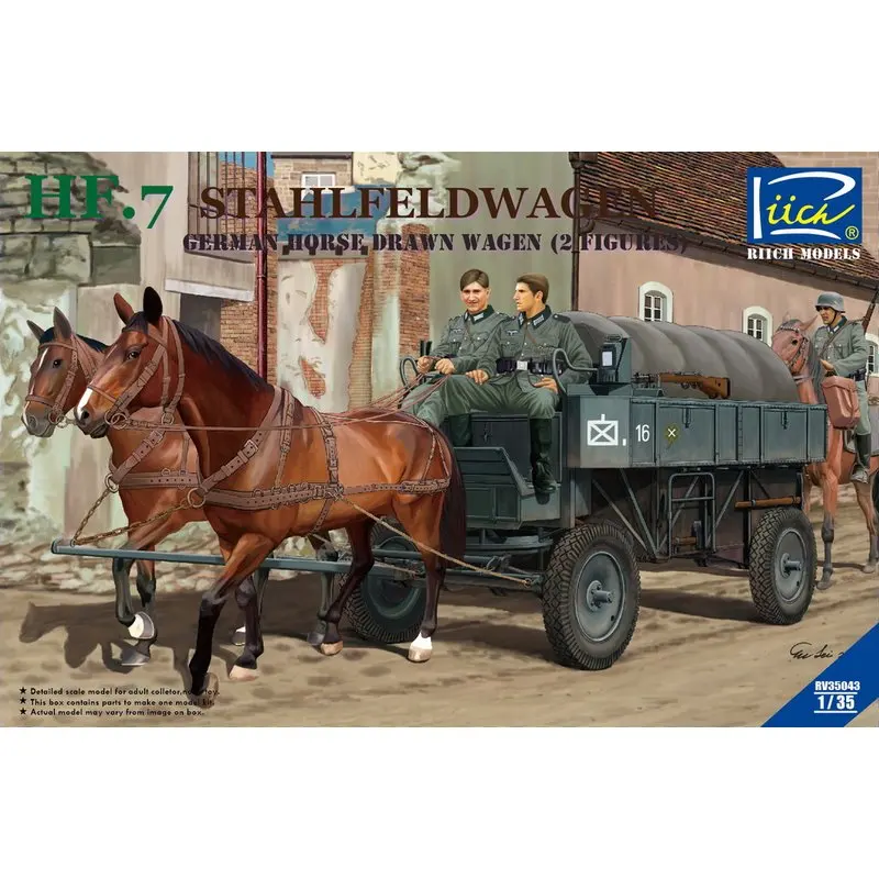 

Riich Models RV35043 1/35 HF.7 Stahlfeldwagen German Horse Drawn Wagen w/Figure - Scale Model Kit