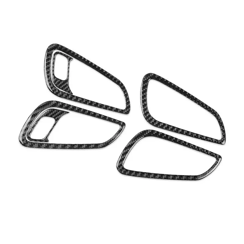 6pcs Soft Carbon Fiber Car Interior Accessories Door Handle Panel Trim For Ford Focus SE RS ST Ecoboost 2015 2016 2017 2018