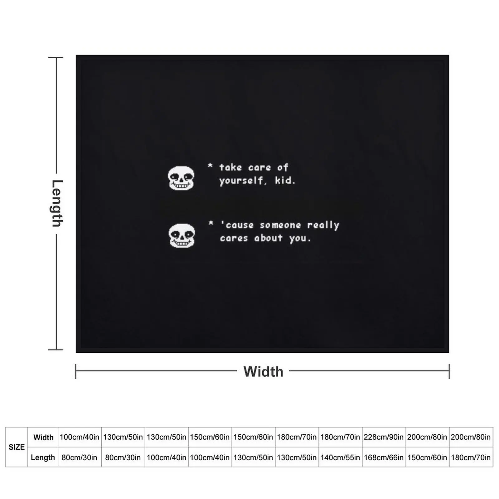 Sans - Someone Cares (Undertale) Throw Blanket Decoratives valentine gift ideas Soft Big warm for winter Blankets