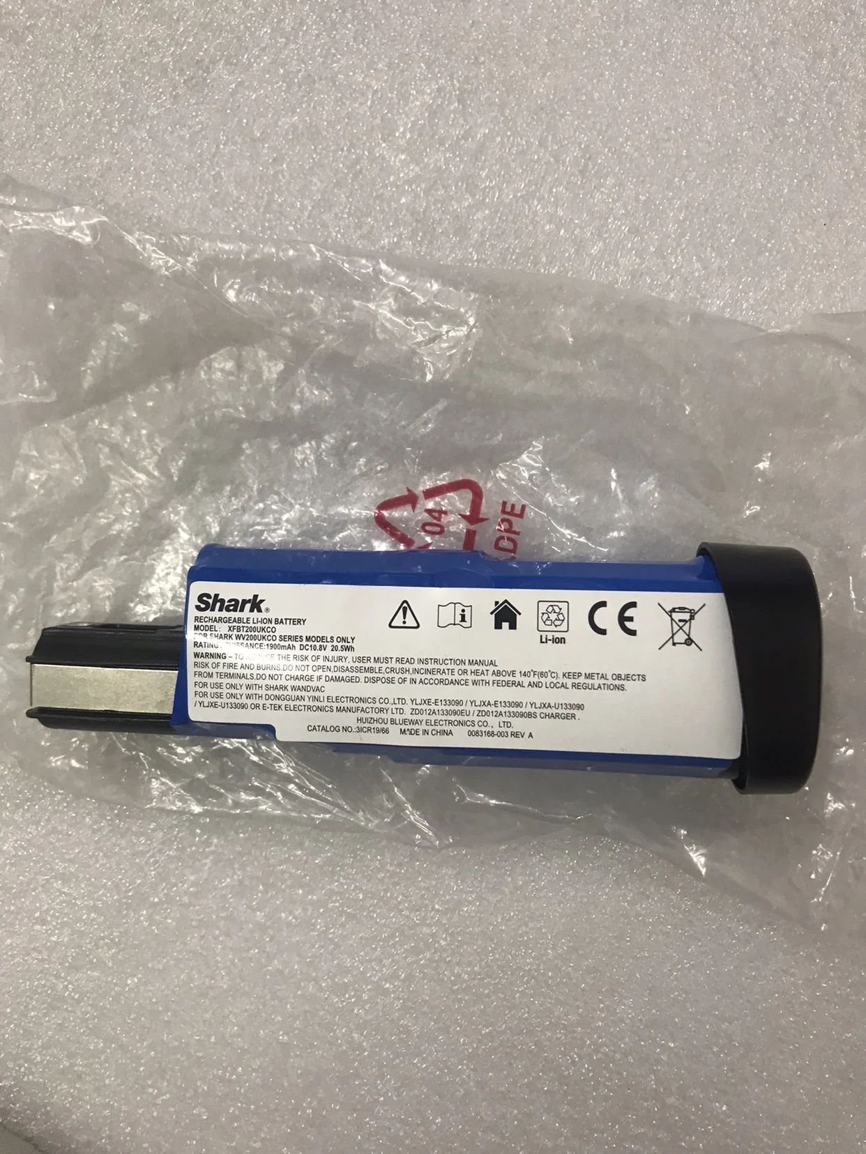 New original Vacuum Cleaner Battery XFBT200,XFBT200EU for Shark Ion W1 Cord, WV200, WV200UK,WV201,WV20