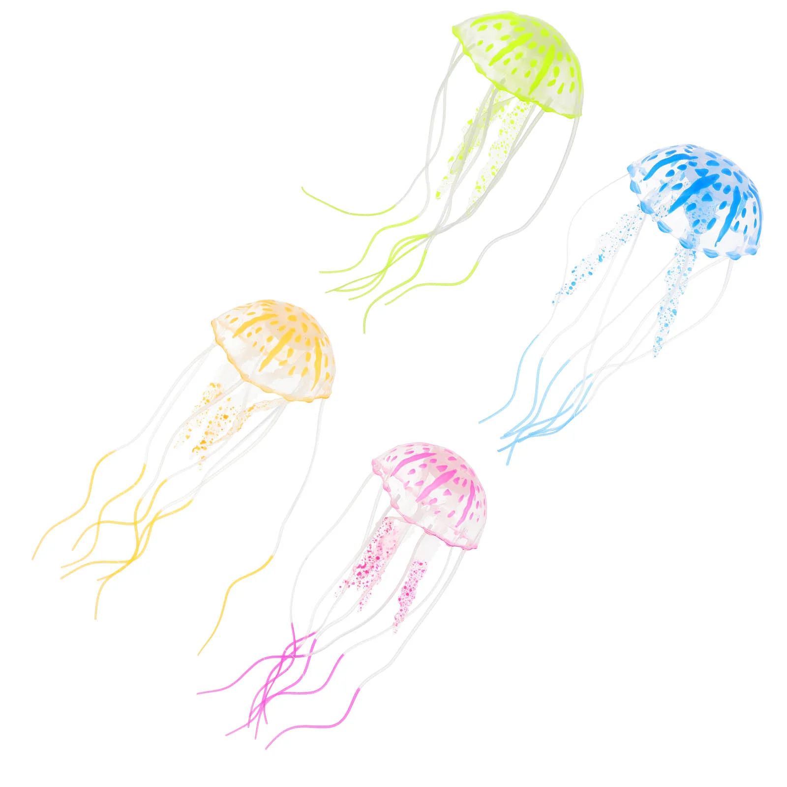 4 Pcs Fish Tank Simulated Jellyfish Aquarium Goods Decoration Items Glow Decorations Props