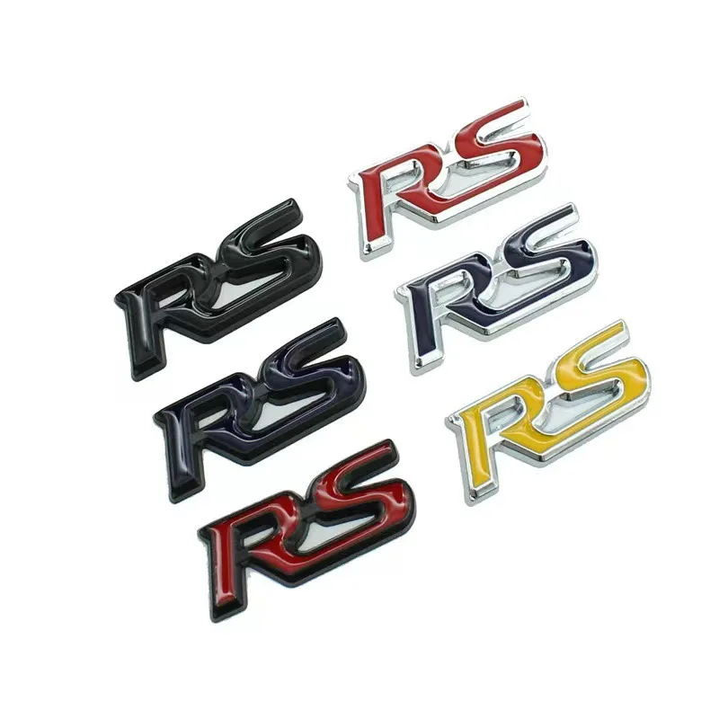 

3D Metal Logo RS Emblem Badge Car Steering Wheel Cover Stikcer Accessories