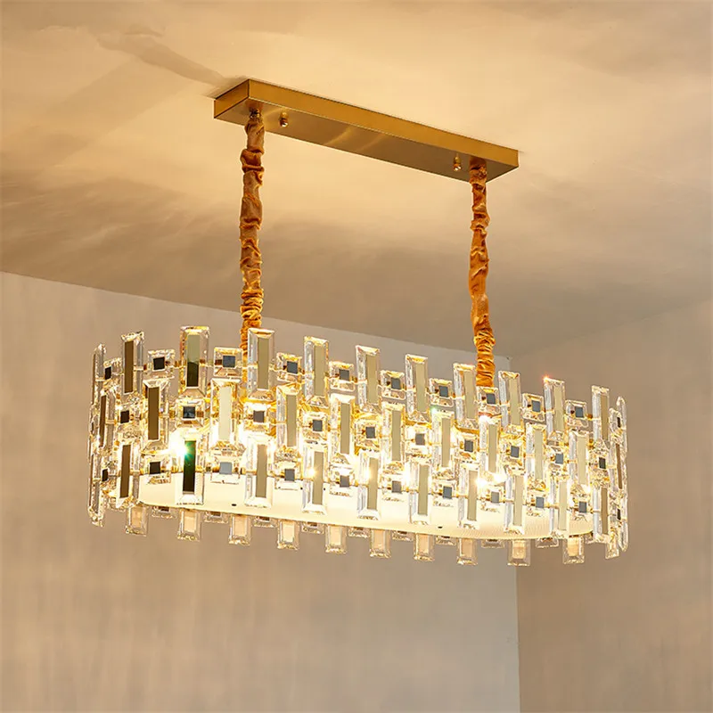 Nordic Crystal Ceiling Chandelier 2024 Home Decor Hanging Lamps Luxury Europe Gold Lustr Lampe for Living Room Dining Room