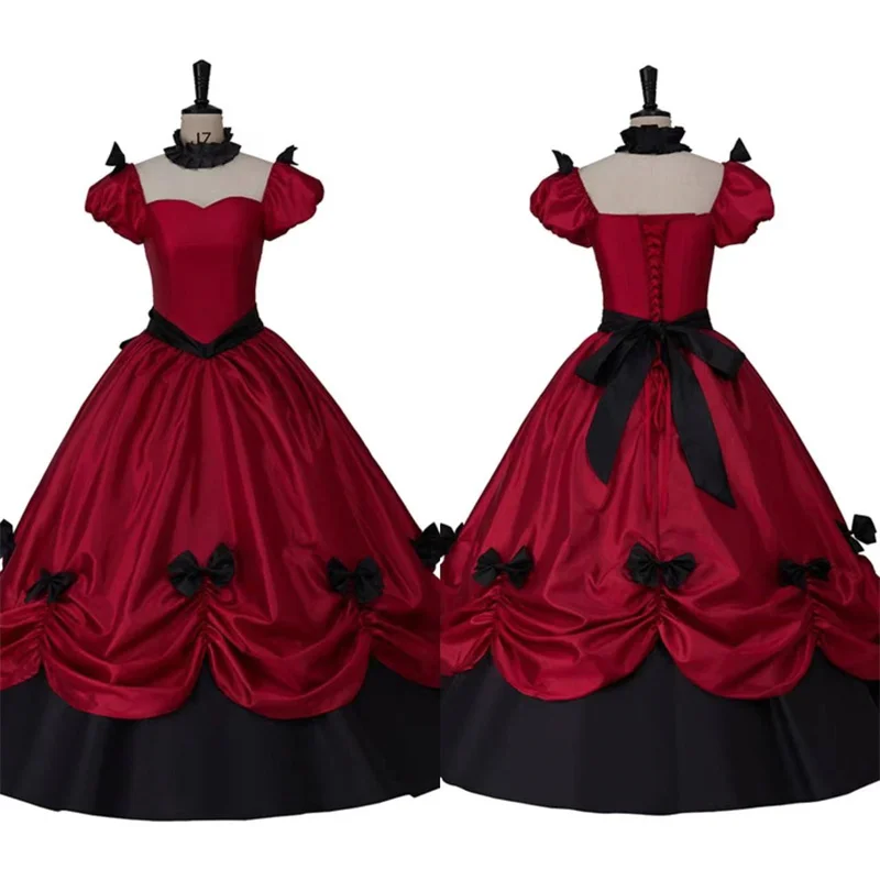 Victorian  Wine Red Masquerade Ball Gown Renaissance Gothic Vintage  Rococo Dress Southern Belle Theater Evening Dress