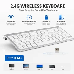 Ultra-Thin Various Language Layouts Choose Keyboard 2.4G Wireless Keyboard Portable Mute for Win XP 7 10 Android TV BOX