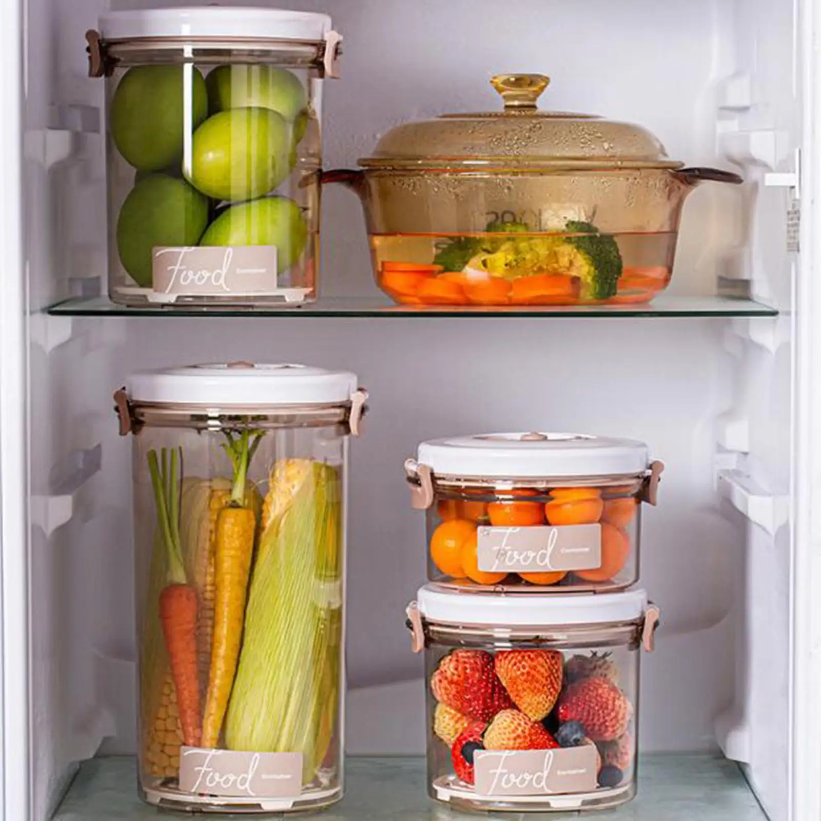 Airtight Food Storage Container with Vacuum Pump and Date Marker for Meal Prep Kitchen Pantry Organization Fresh Keeper Box