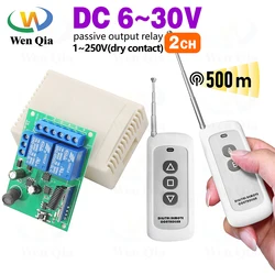 433MHz DC 6V 12V 24V 2CH Universal Wireless Remote Control Switch,500 Metres Range Transmitter, RF Receiver,for Lamp/Motor/DIY