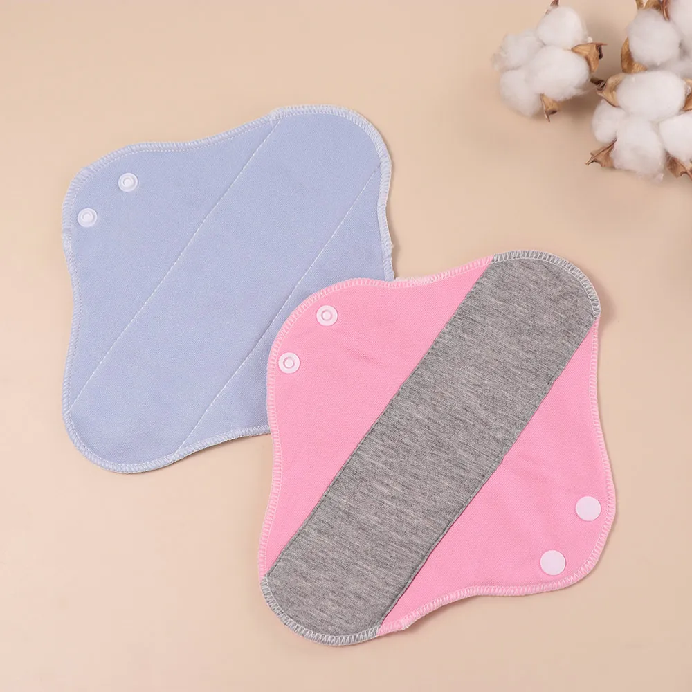 6Pcs Gasket Washable Menstrual Cloth Pads Reusable 23CM Sanitary Napkin Large Capacity Soft Nursing Pad for Women Adult Elderly