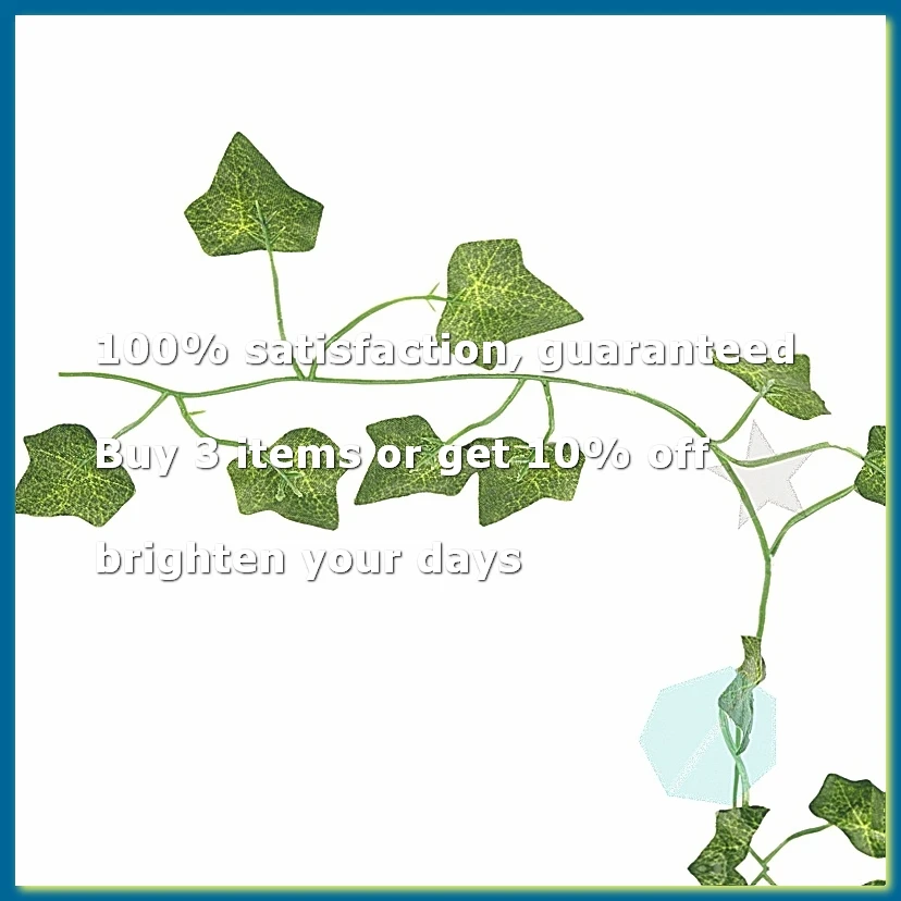 2M Long Artificial Plants Green Ivy Leaves Artificial Grape Vine Fake Parthenocissus Foliage Leaves Home