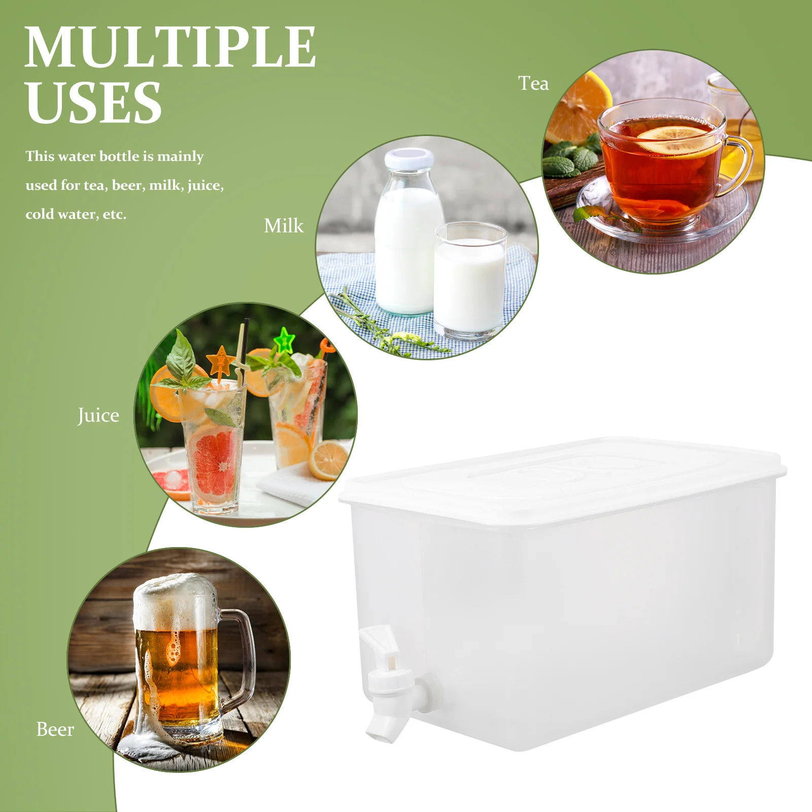 

Water Storage Bottle Large Capacity Food Grade Plastic Outdoor Water Box Leak Proof for Camping Hiking Household Use Faucet