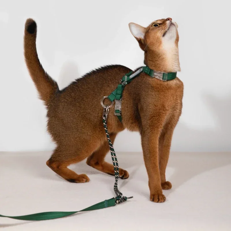 HiDREAM®Adjustable Cat Harness and Leash Set, Light Weight, Reflective Logo, Durable, Original Design, Escape Proof